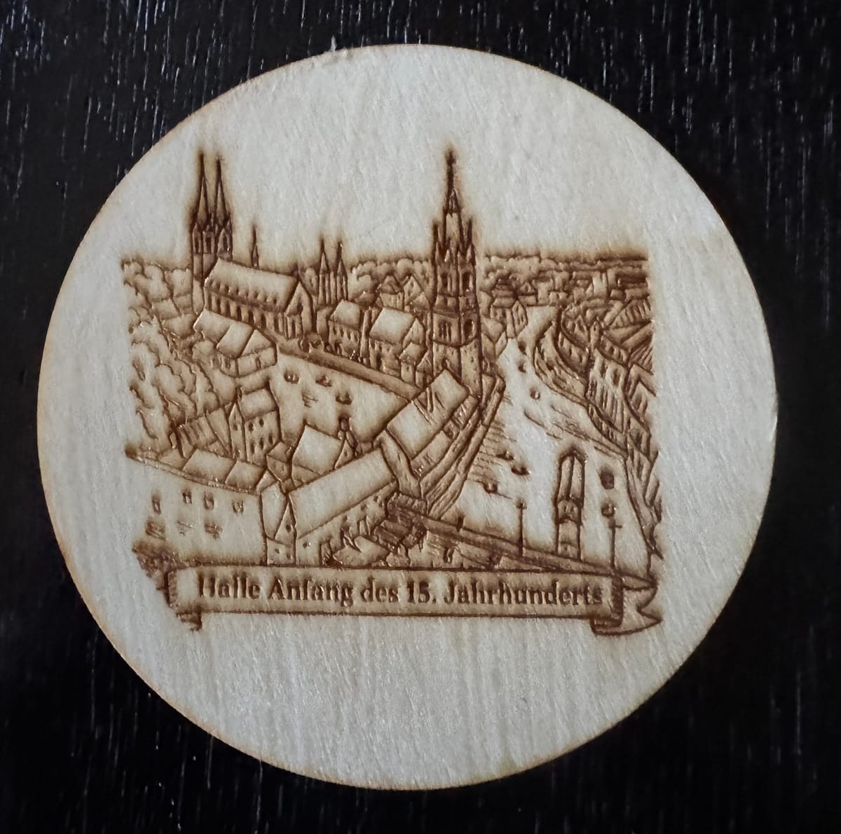 Untersetzer Stadt Halle Anfang des 16. Jahrhunderts